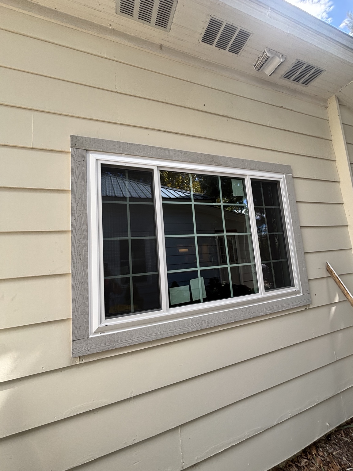 Completed wide replacement window